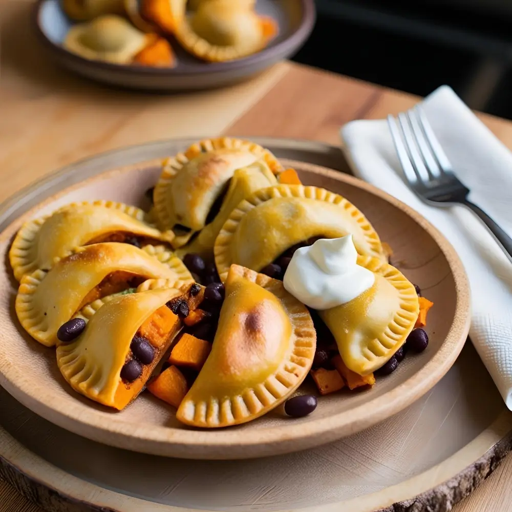 Sweet Potato Black Bean Pierogi