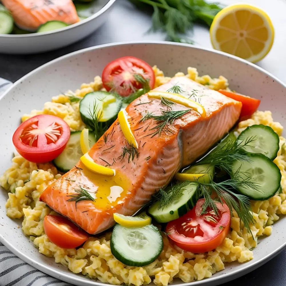 Recipe 5 - Salmon With Grains And Vegetables