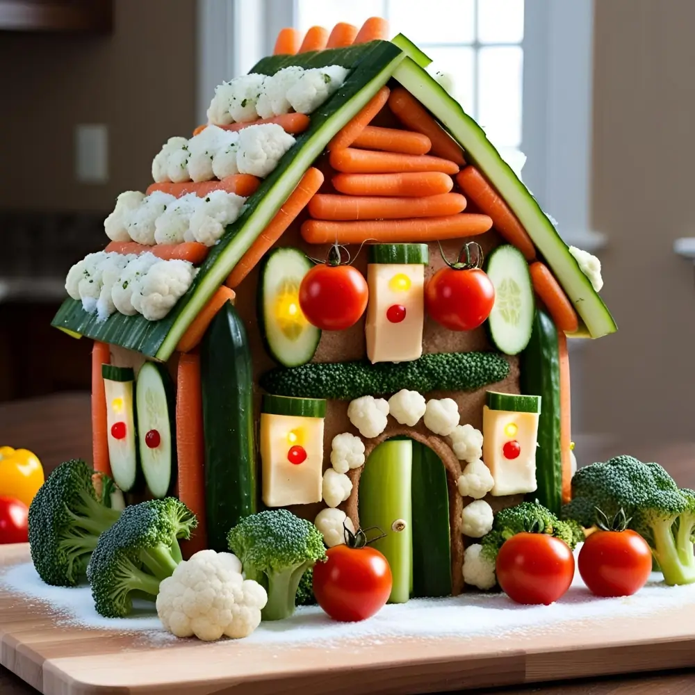 Crudites "Gingerbread" House