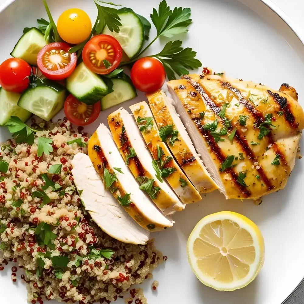 Grilled Lemon Herb Chicken With Quinoa Salad