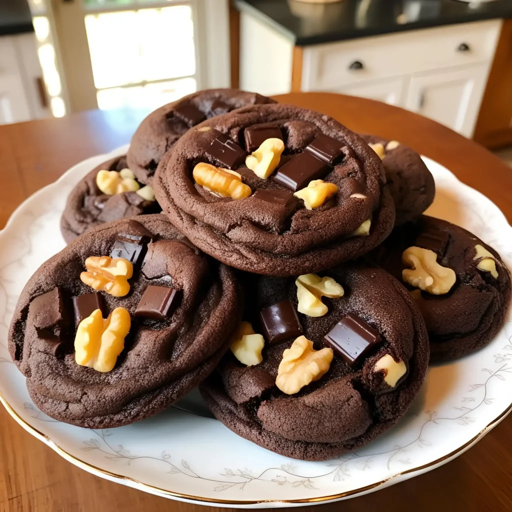 Fudgy Chocolate-Walnut Cookies