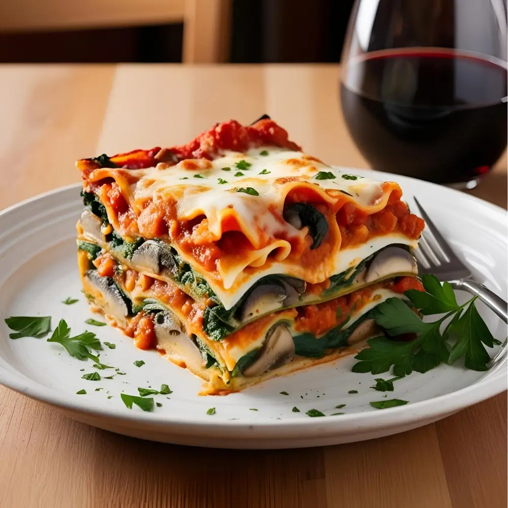 Vegetarian Spinach And Mushroom Lasagna
