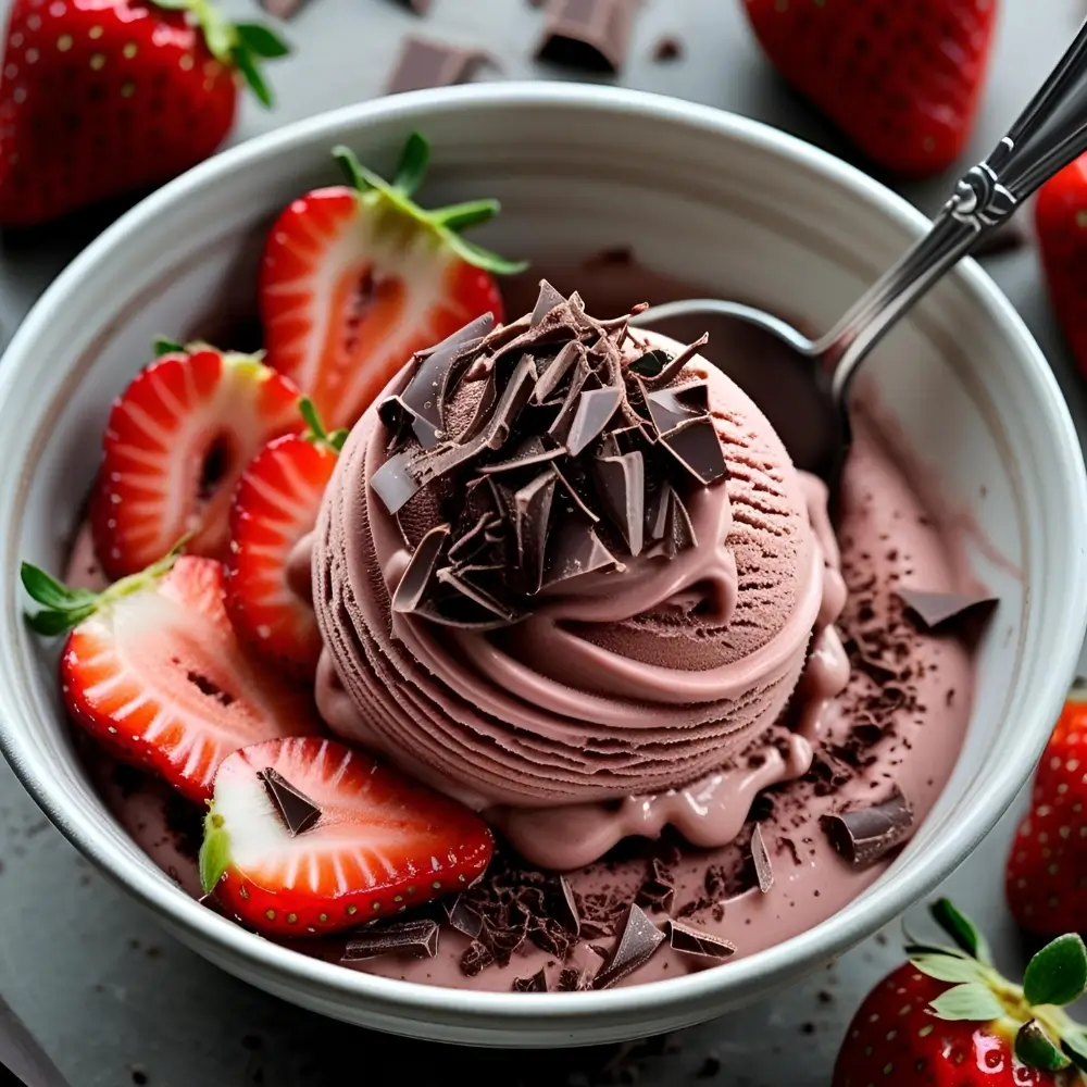 Chocolate Strawberry Nice Cream