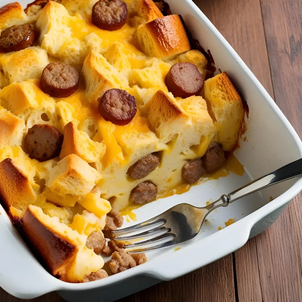 Savoury Bread Pudding With Sausage