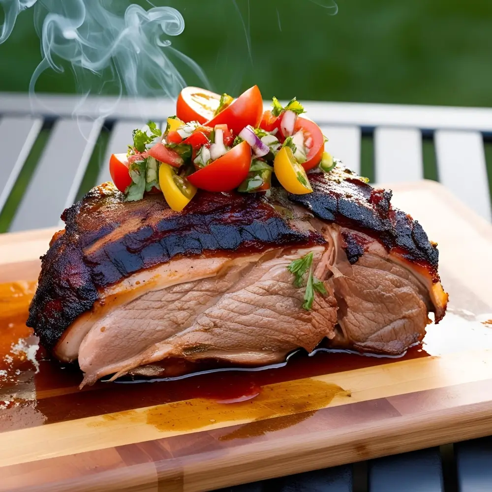 Smoked Lamb Shoulder With Salsa
