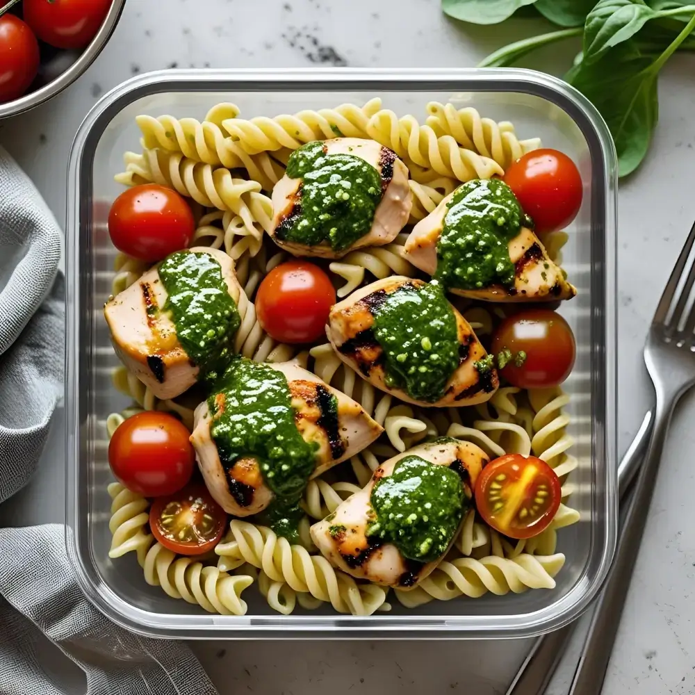 Meal Prep Pesto Chicken Pasta