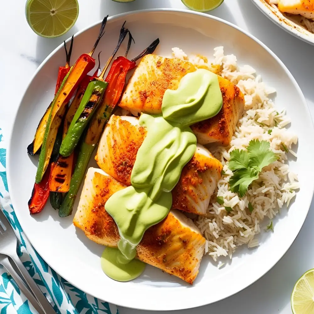 Chilli Lime Baked Tilapia With Avocado Crema