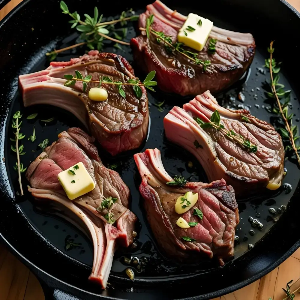Pan-Seared Thyme Lamb Steaks