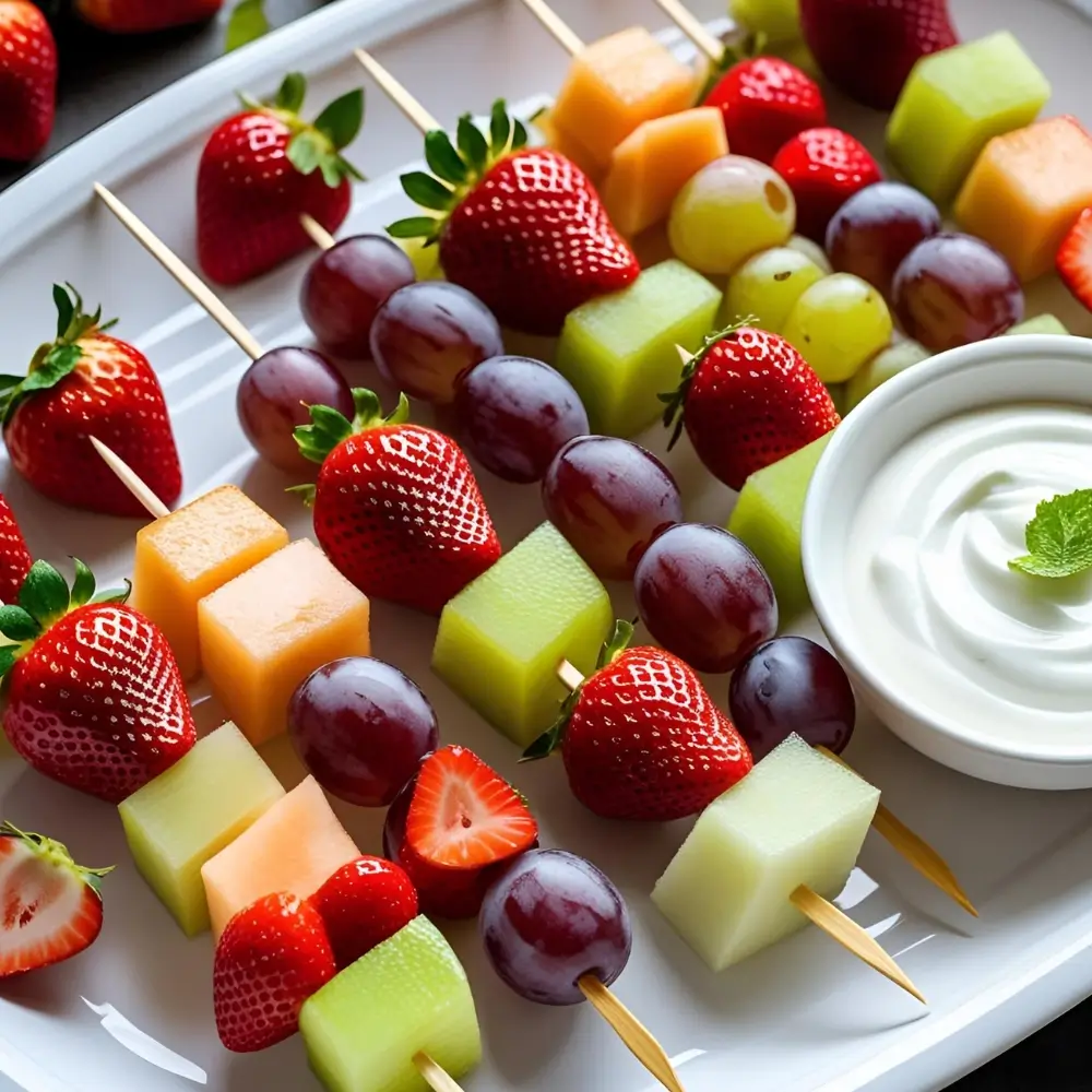 Fruit Skewers With Dip