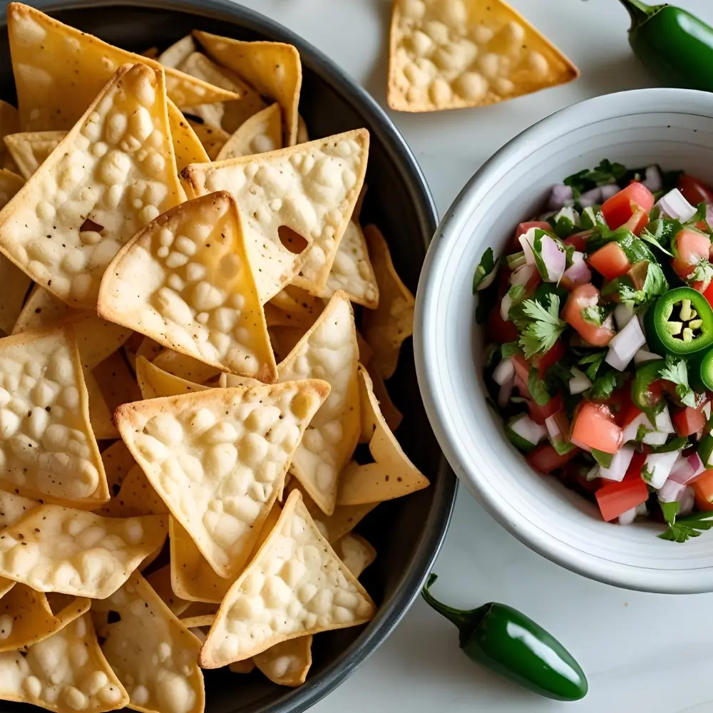 Baked Tortilla Chips With Salsa