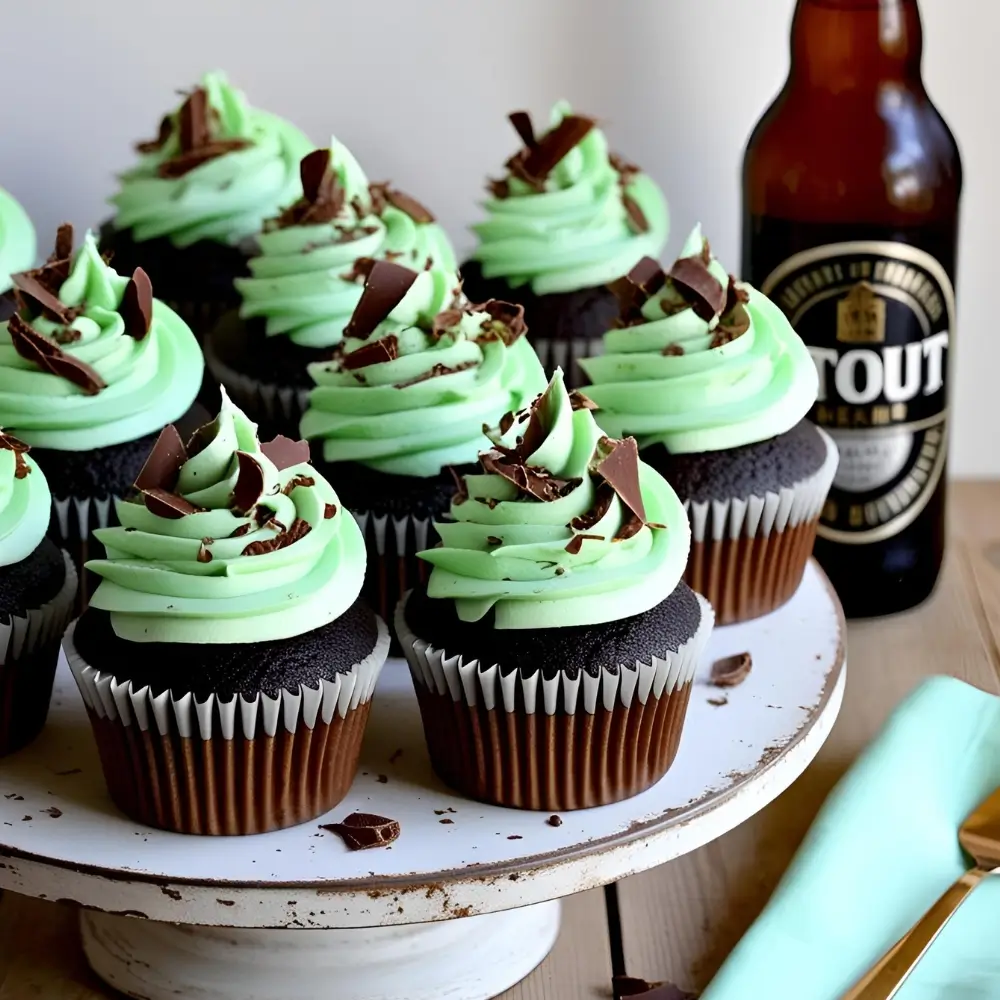 Chocolate-Stout Cupcakes With Mint Frosting