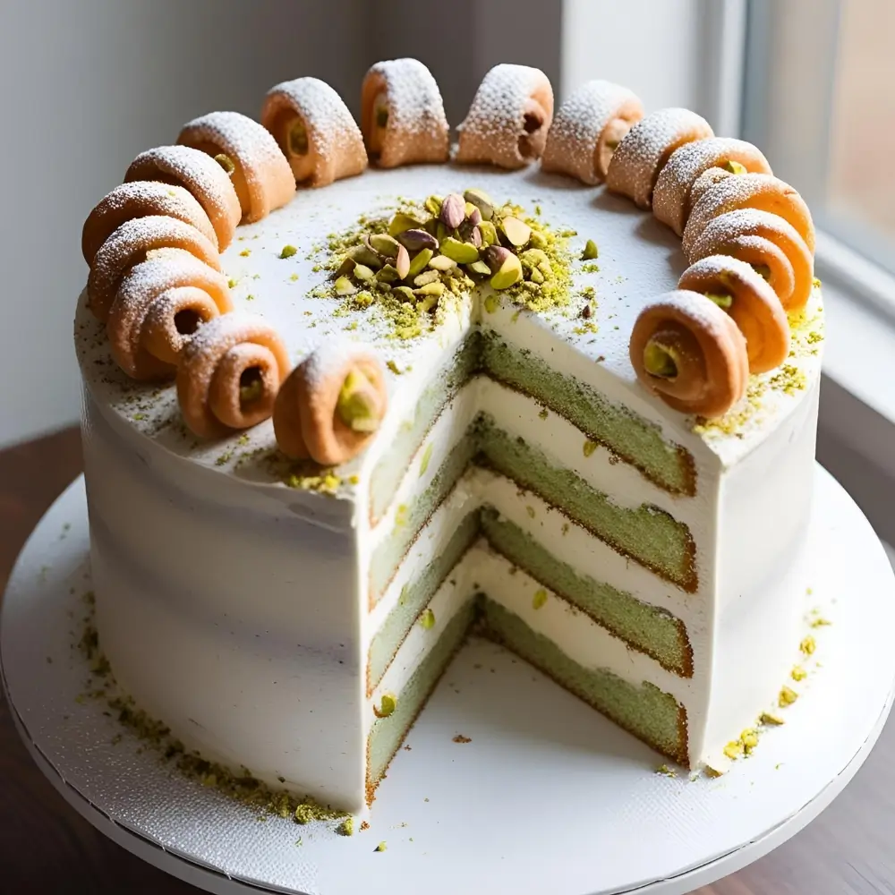 Pistachio Cannoli Cake