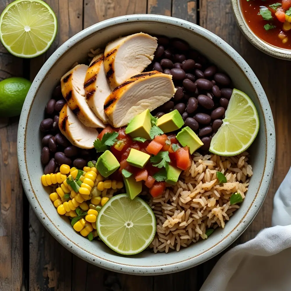 High Protein Chicken Burrito Bowl