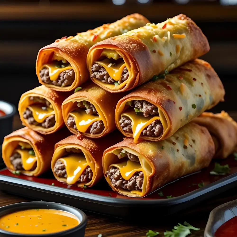 Cheeseburger Egg Rolls