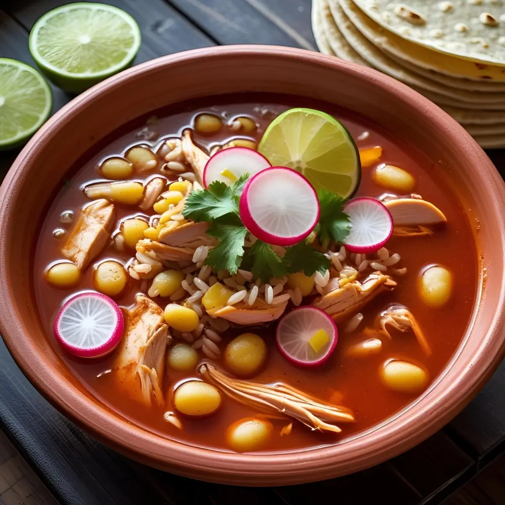 Mexican Chicken Pozole With Rice