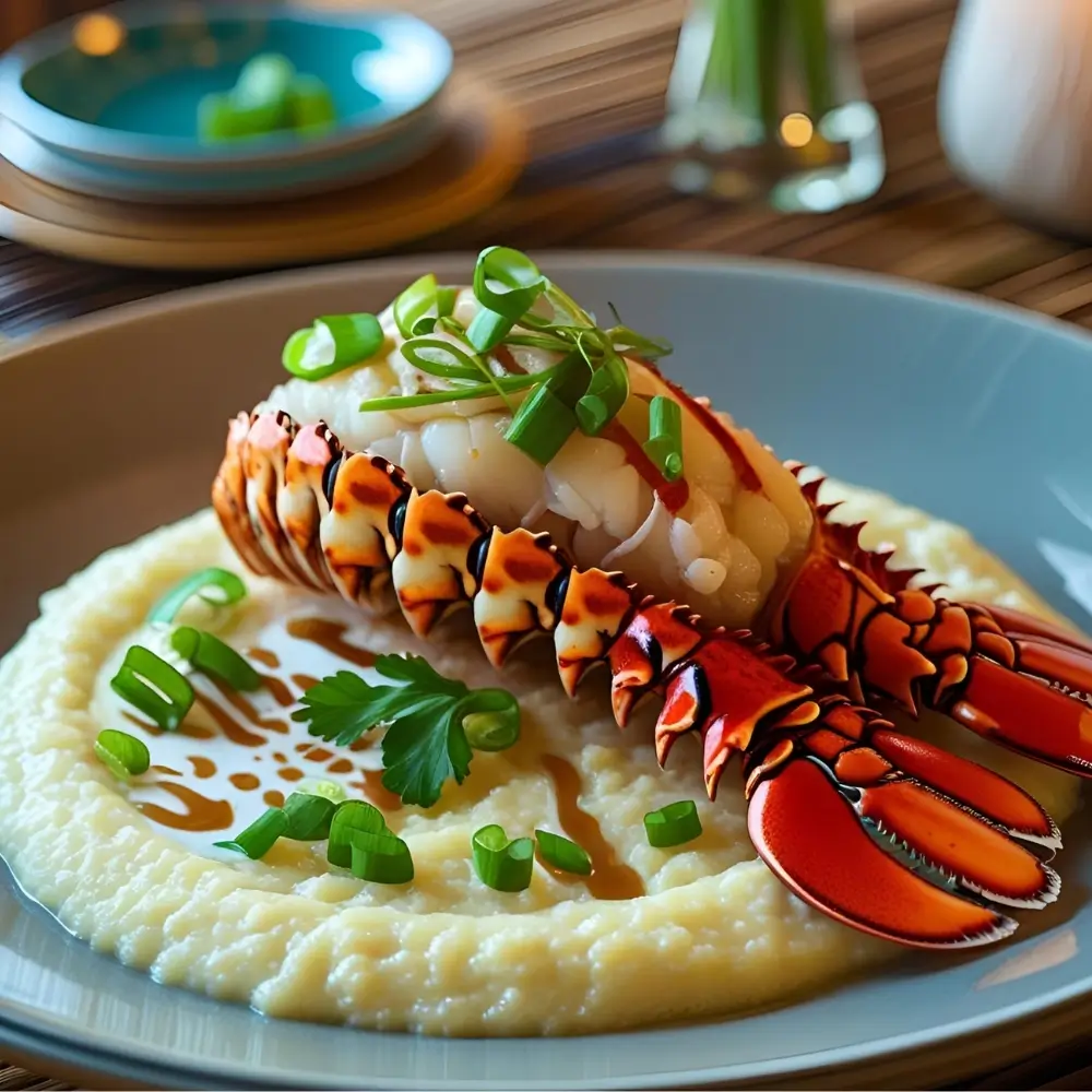 Spiny Lobster With Coconut Grits