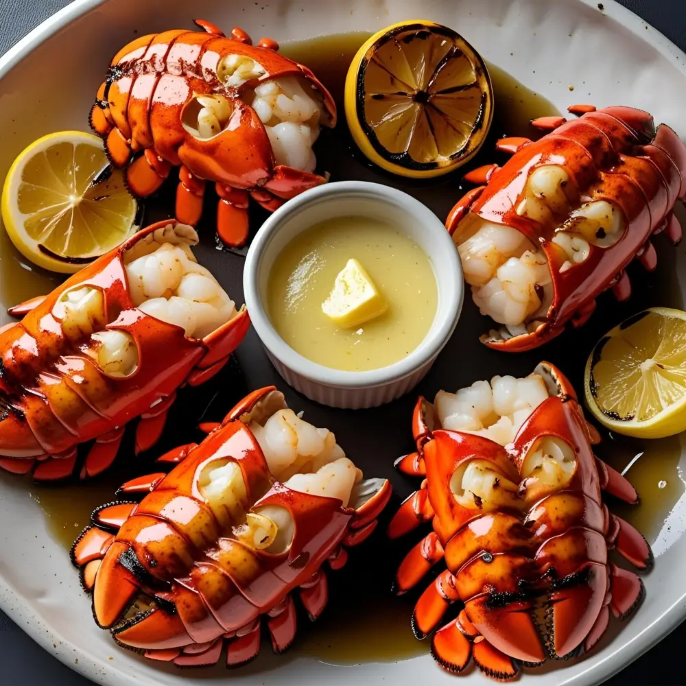 Lemon Garlic Butter Grilled Lobster Tails