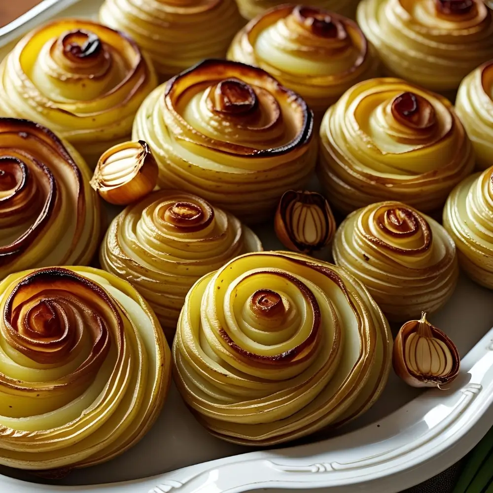 Roasted Garlic Duchess Potatoes