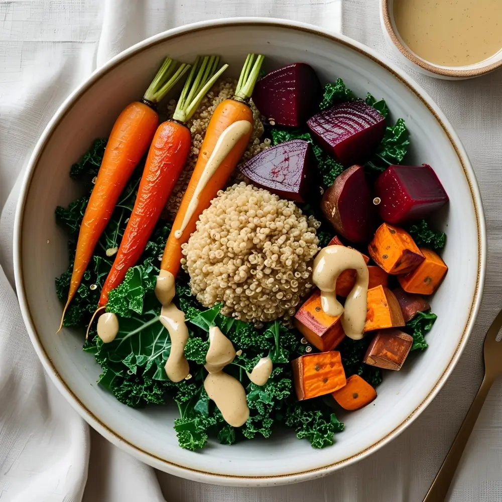 Roasted Root Veggie Quinoa Bowls