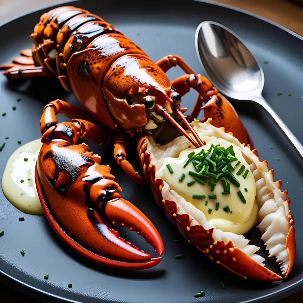 Grilled Lobster With Lemon-Chive Butter Sauce