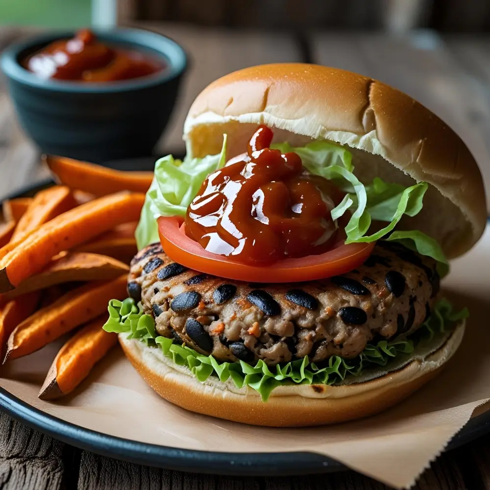 Black Bean Burgers With Chipotle Ketchup