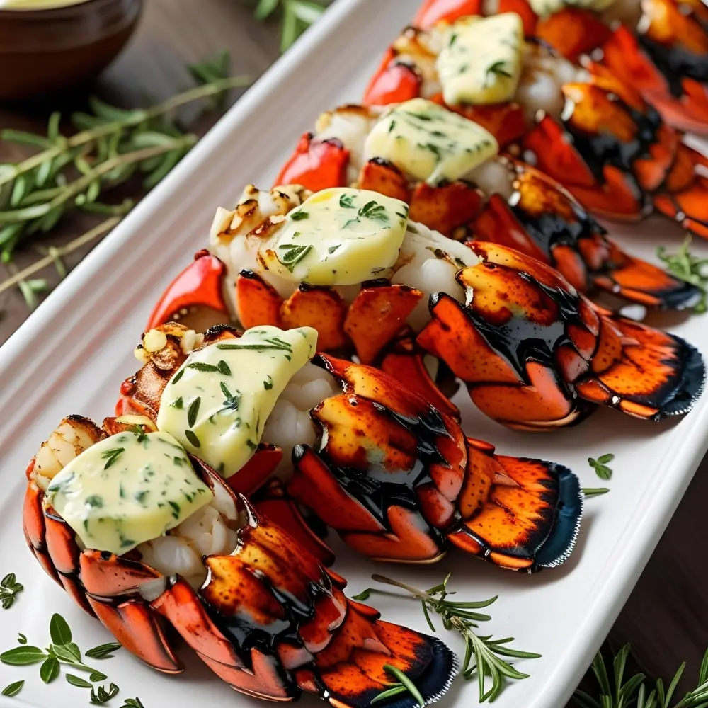 Herb Butter Grilled Lobster Tails