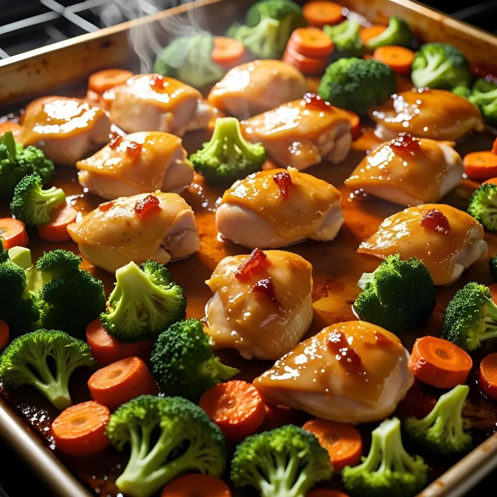 Sheet Pan Honey Garlic Chicken And Veggies