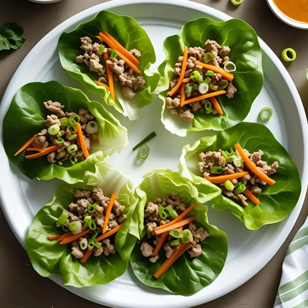 Garlic And Ginger Turkey Lettuce Wraps