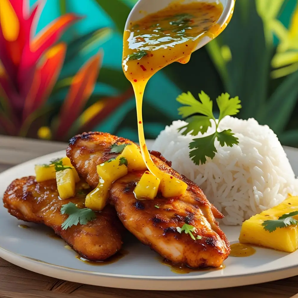 Thai Inspired Chicken Tenders With Pineapple Mango Chilli Sauce