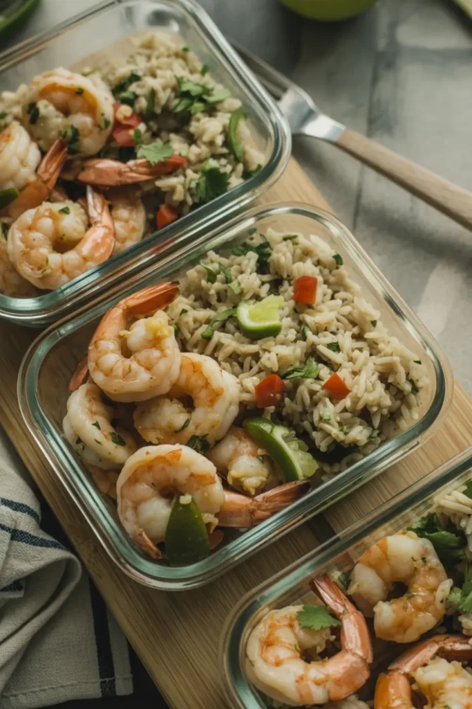 Garlic Lime Shrimp with Cilantro Lime Brown Rice